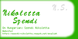 nikoletta szendi business card